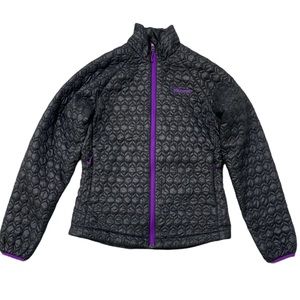 Marmot Zip Up Black Jacket Size Small purple Zipper